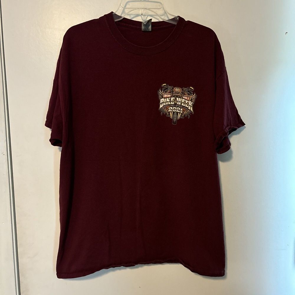 Official Daytonaβ Beach Bike Week T Shirt Maroon Sz XL 2021 Motorcycle Gildan